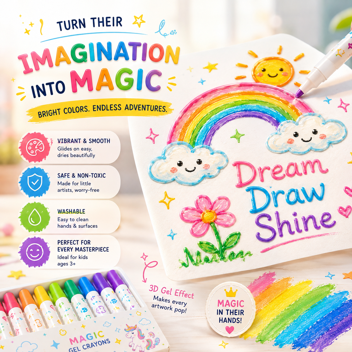 MagicTwist Gel Crayons | Crayon + Pastel + Watercolor
